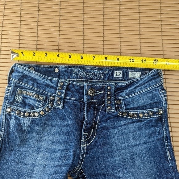 Miss Me Capri Jeans Girls Size 12 Style JK4288P9 Youth Stock Show Rodeo Flap. Mm - Picture 2 of 7